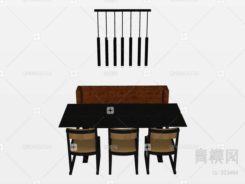 餐桌椅SU模型下载【ID:353484】