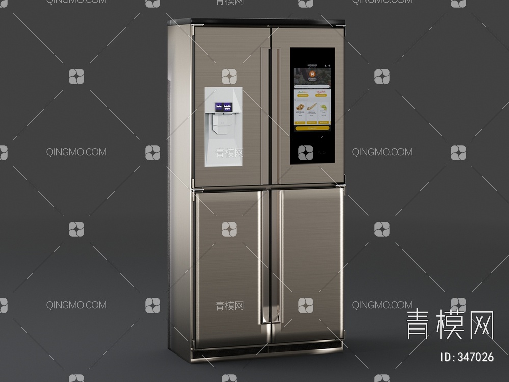 双门冰箱3D模型下载【ID:347026】