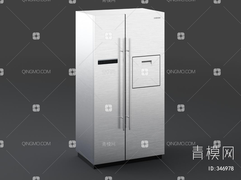 双门冰箱3D模型下载【ID:346978】