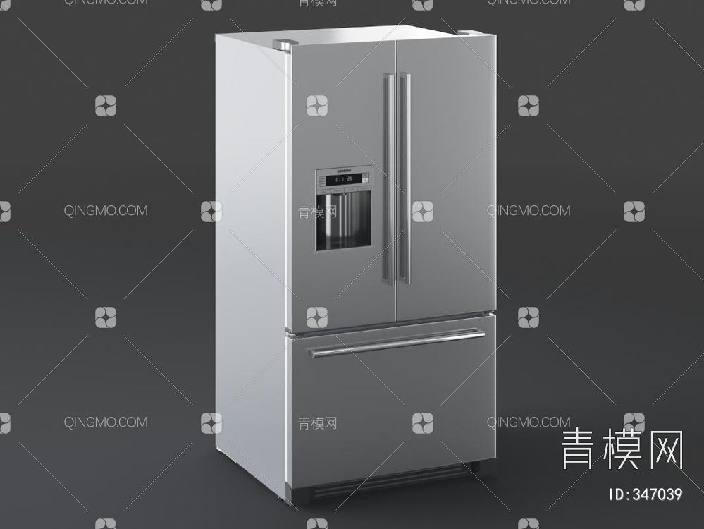 双门冰箱3D模型下载【ID:347039】