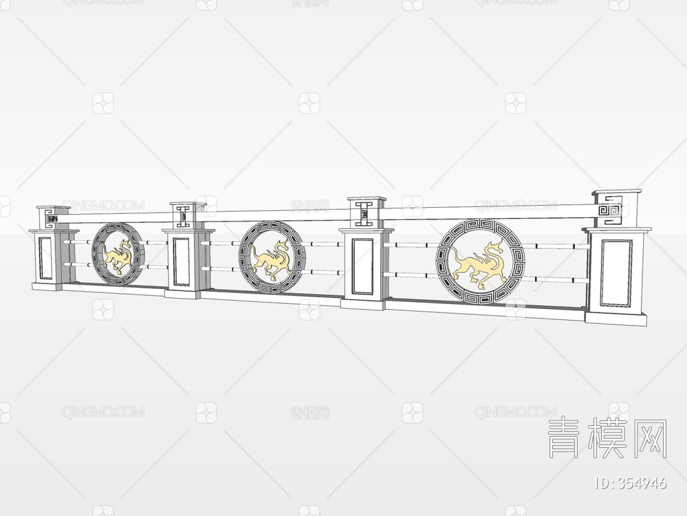 栏杆SU模型下载【ID:354946】