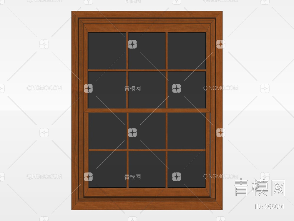木质窗户SU模型下载【ID:355001】