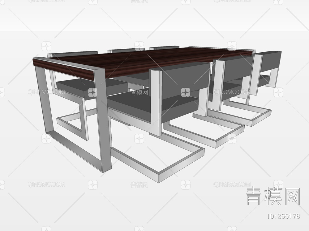 会议桌椅SU模型下载【ID:355178】