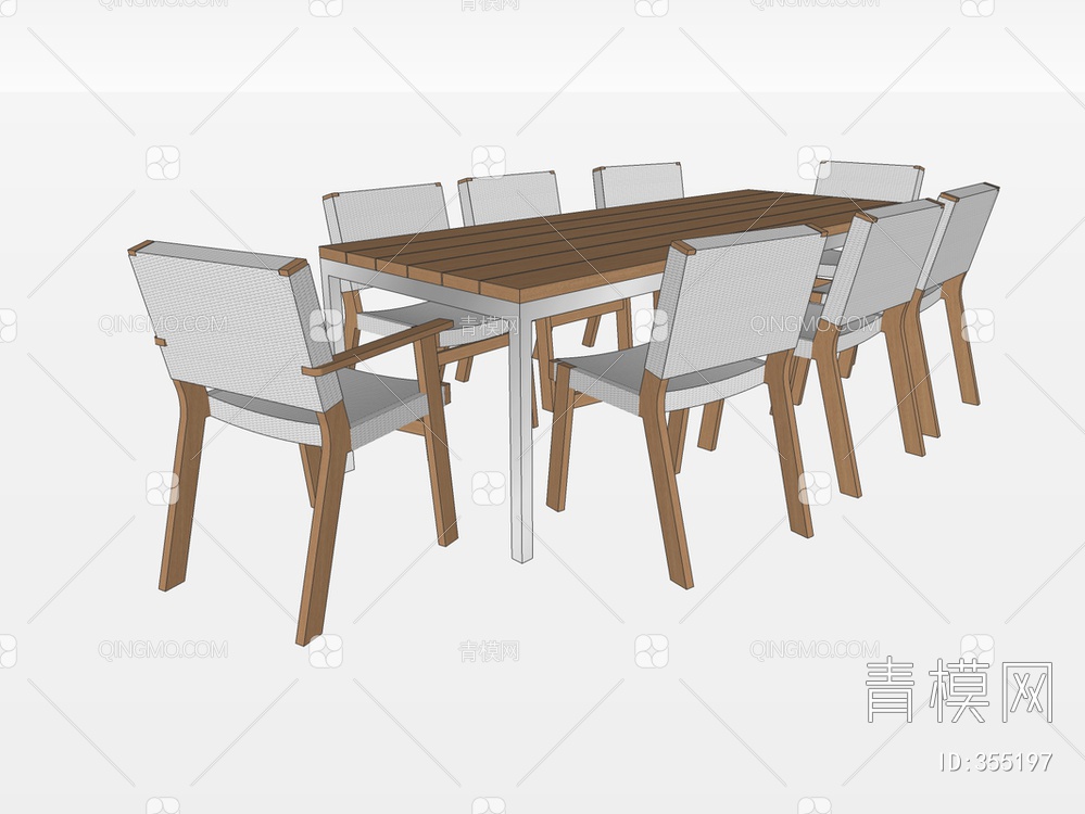 餐桌椅SU模型下载【ID:355197】