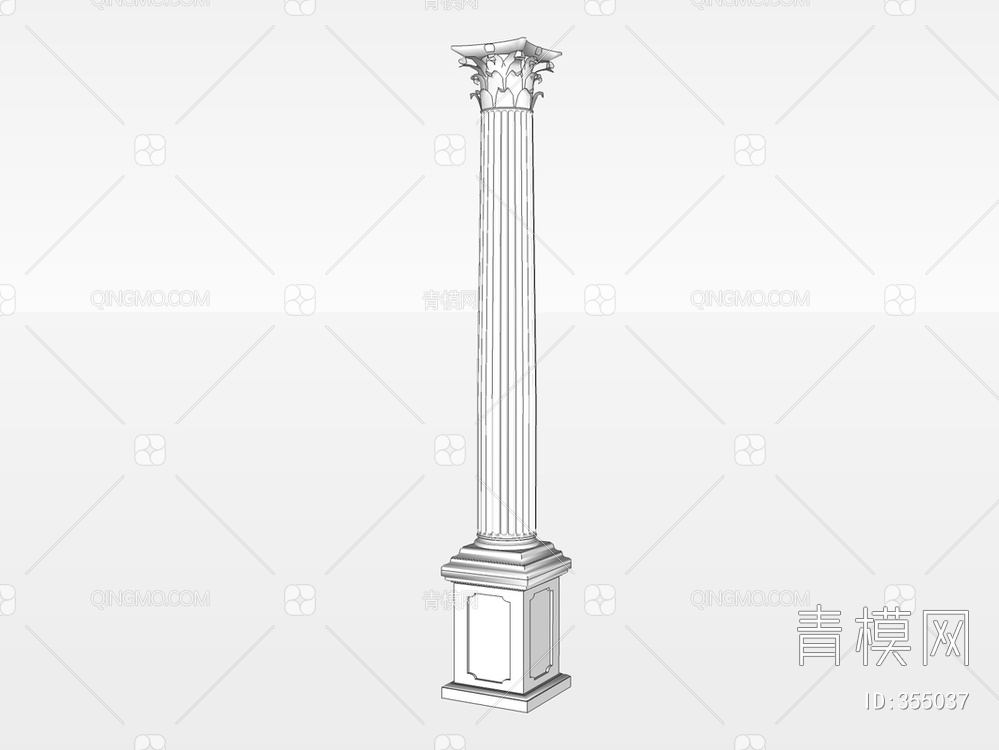 罗马雕花柱SU模型下载【ID:355037】