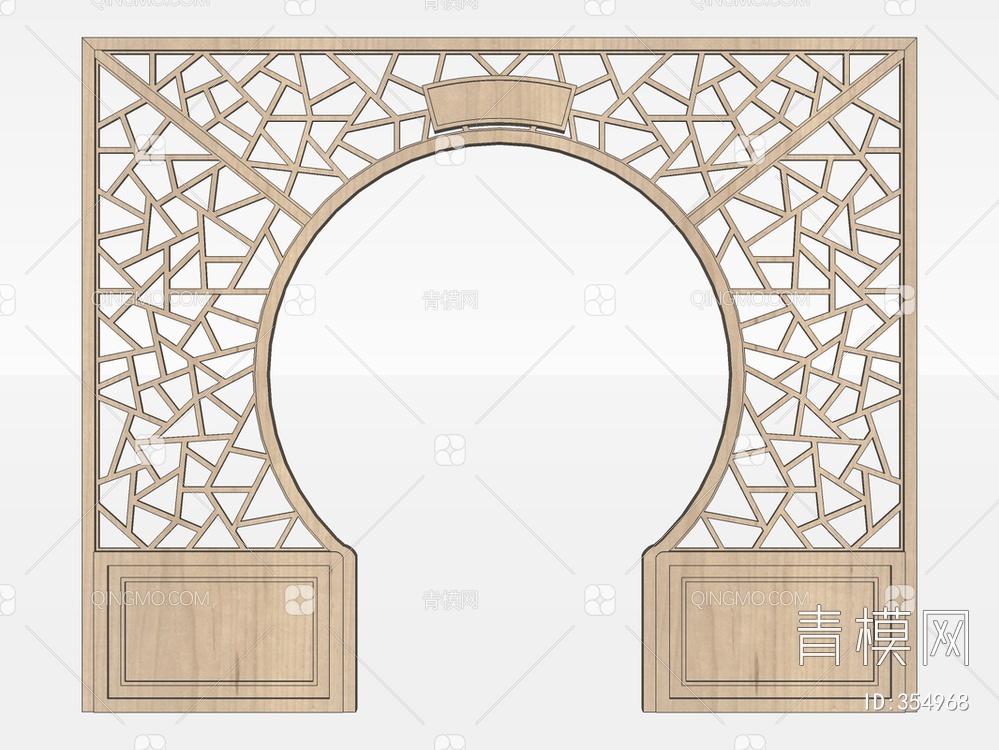 实木屏风SU模型下载【ID:354968】