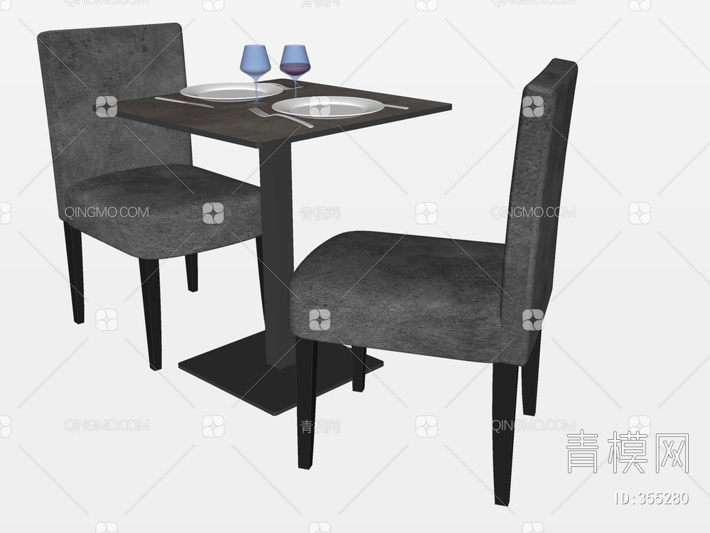 餐桌椅SU模型下载【ID:355280】