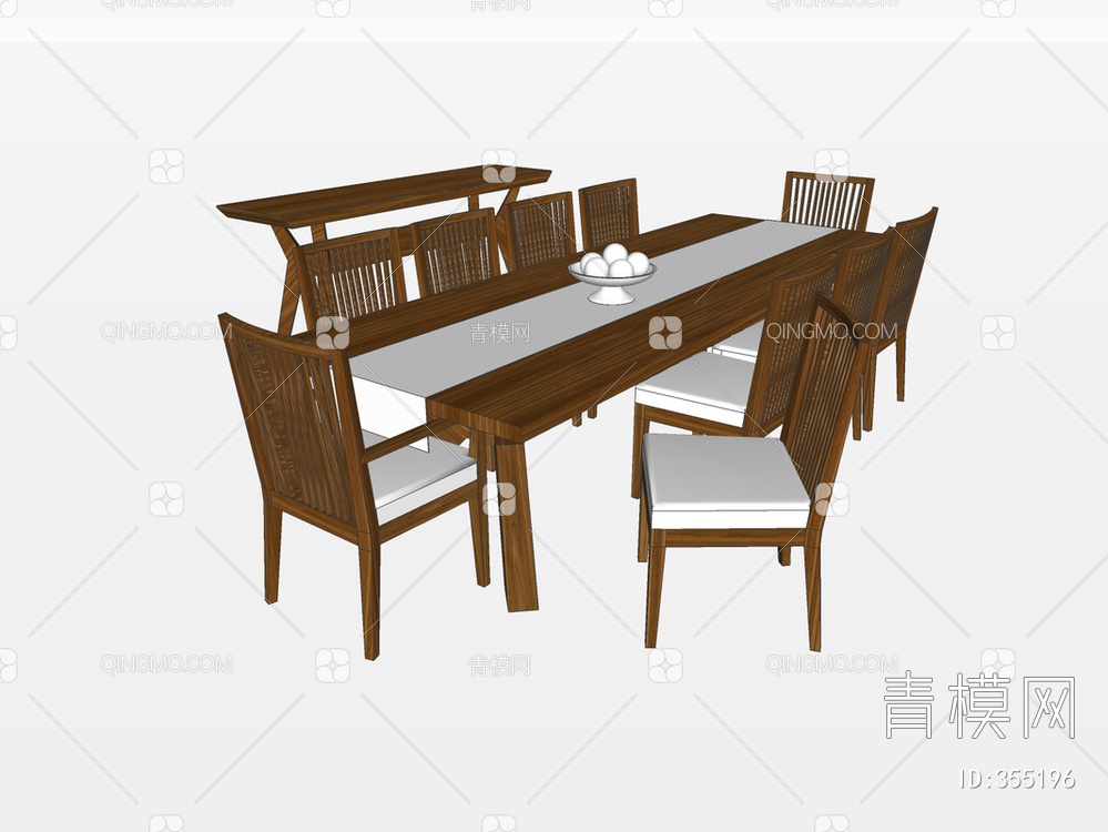 餐桌椅SU模型下载【ID:355196】