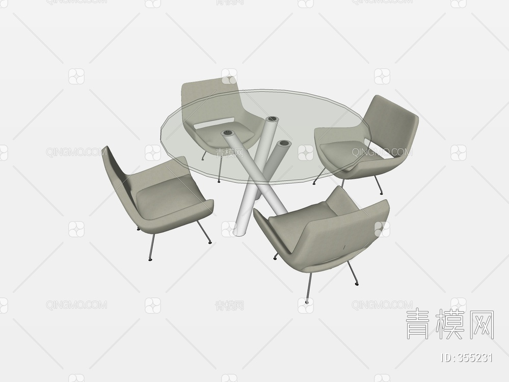 餐桌椅SU模型下载【ID:355231】