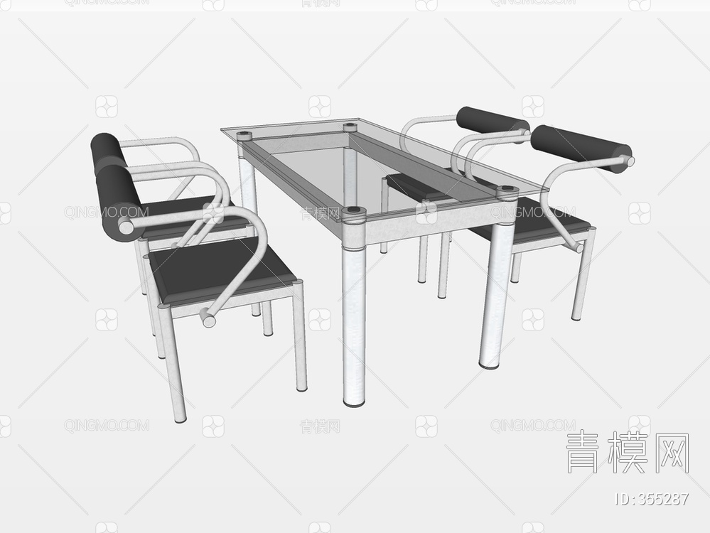 餐桌椅SU模型下载【ID:355287】