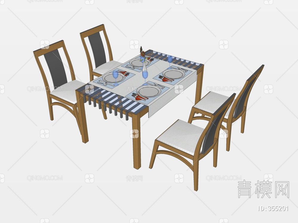 餐桌椅SU模型下载【ID:355201】
