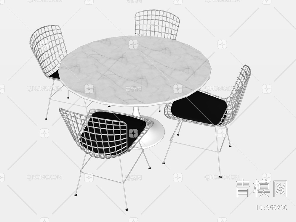 餐桌椅SU模型下载【ID:355230】