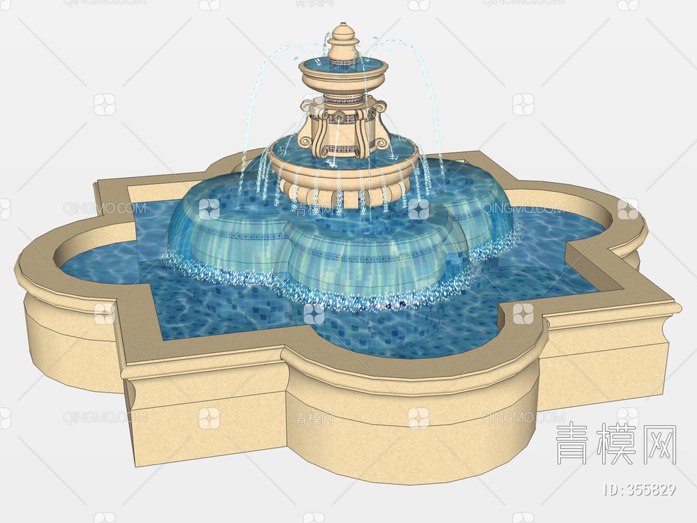 喷泉SU模型下载【ID:355829】