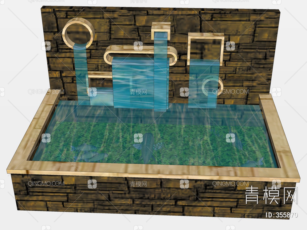 水景喷泉SU模型下载【ID:355870】