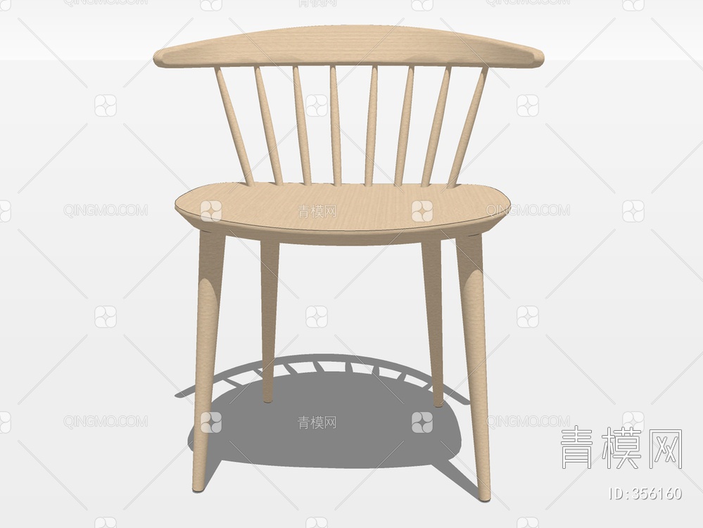 木质单椅SU模型下载【ID:356160】