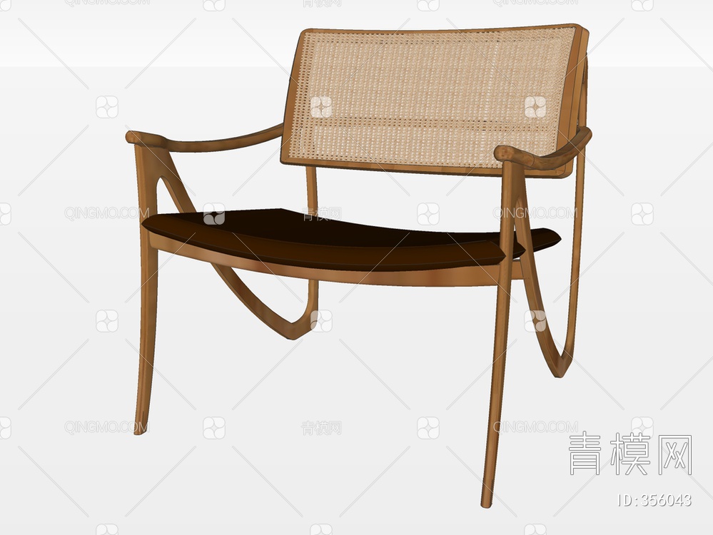 木质单椅SU模型下载【ID:356043】