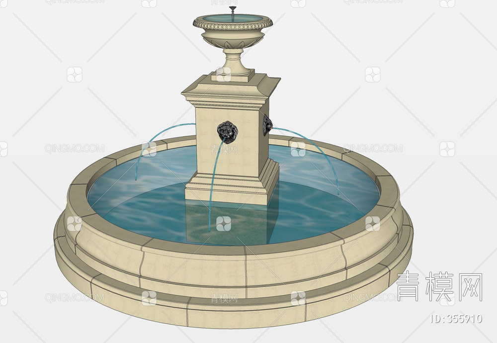 喷泉SU模型下载【ID:355910】