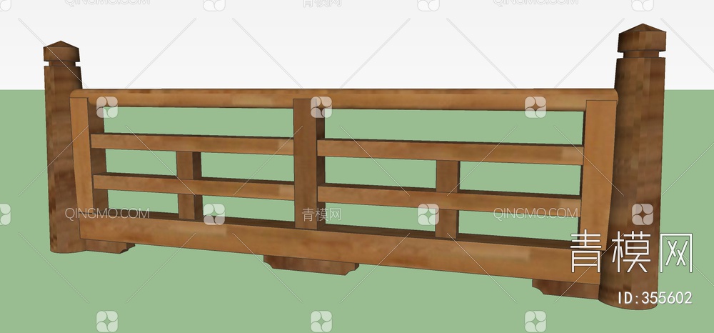 木质栏杆SU模型下载【ID:355602】
