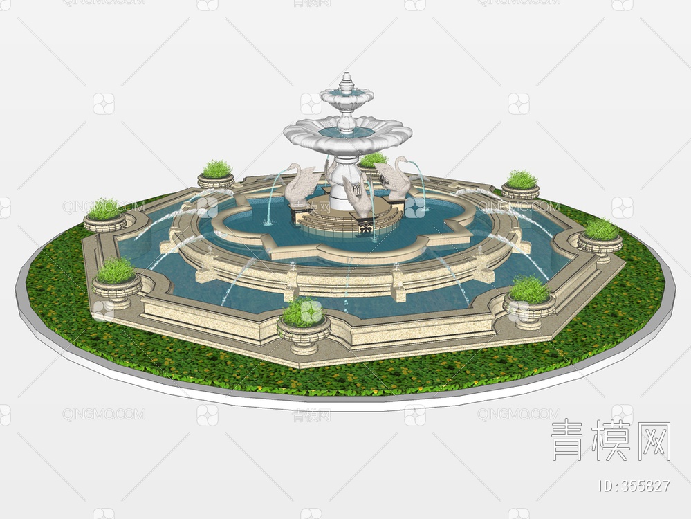 喷泉SU模型下载【ID:355827】