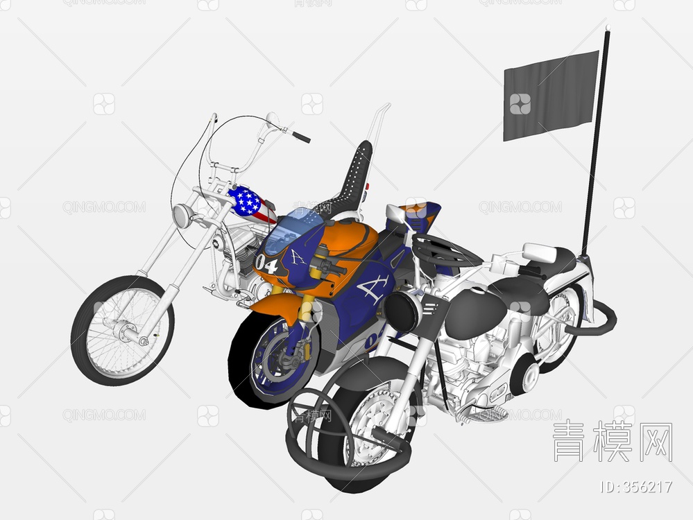 摩托车SU模型下载【ID:356217】
