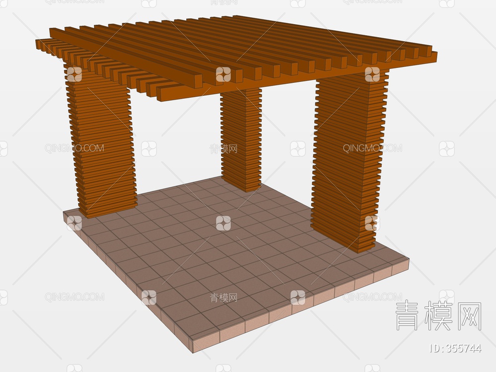 庭院花架SU模型下载【ID:355744】