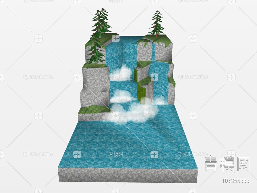 水景喷泉SU模型下载【ID:355883】