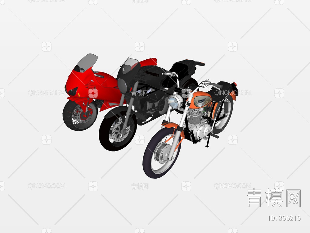 摩托车SU模型下载【ID:356215】