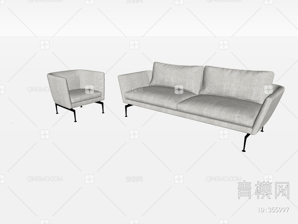 双人沙发SU模型下载【ID:355997】