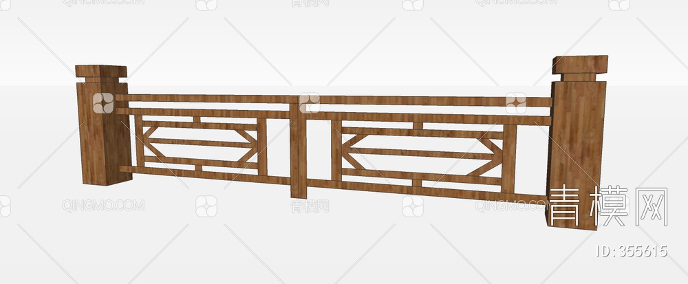 木质栏杆SU模型下载【ID:355615】