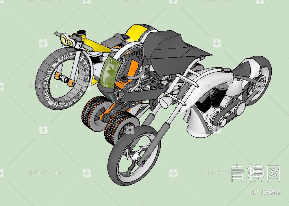 摩托车SU模型下载【ID:356242】