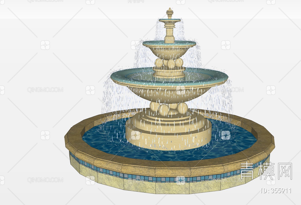 喷泉SU模型下载【ID:355911】