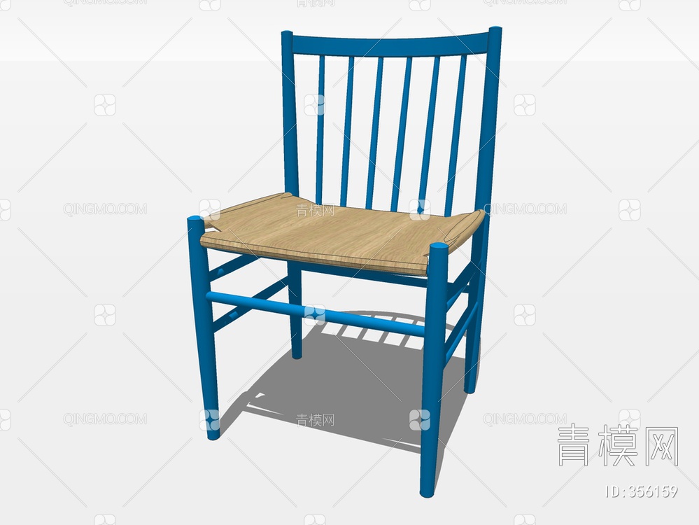 木质单椅SU模型下载【ID:356159】