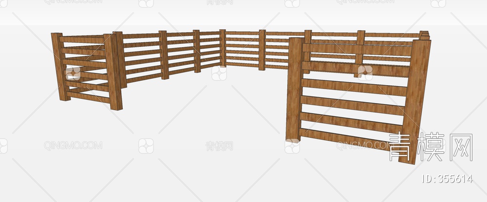 木质围栏SU模型下载【ID:355614】