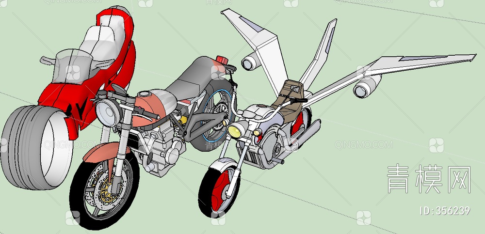 摩托车SU模型下载【ID:356239】