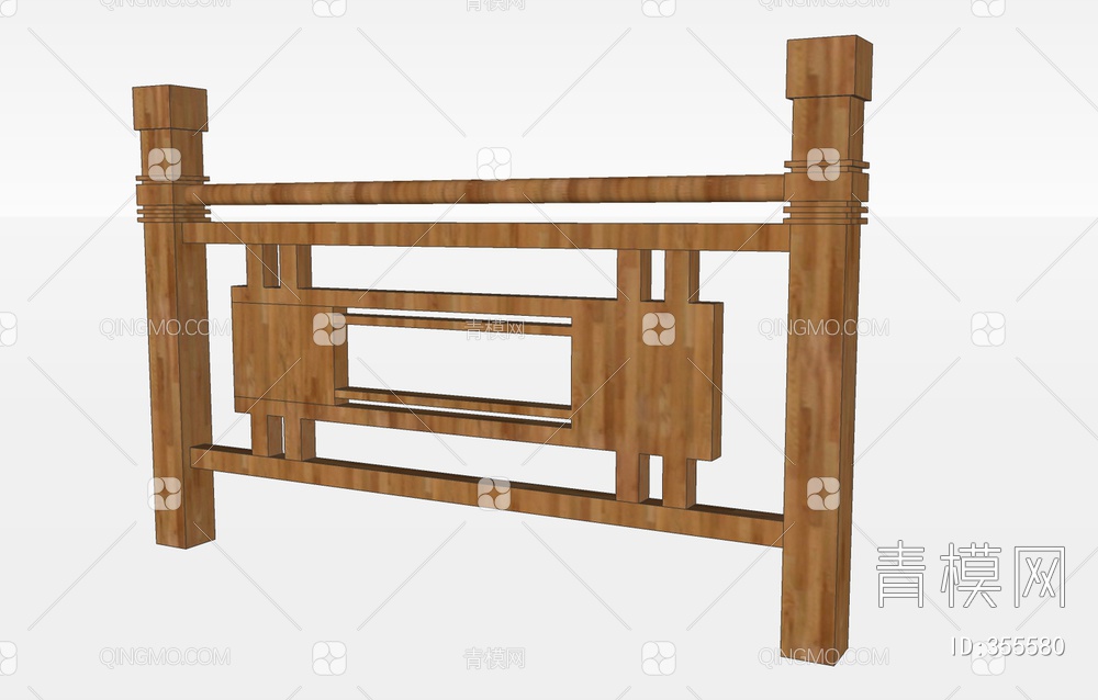 木质栏杆SU模型下载【ID:355580】