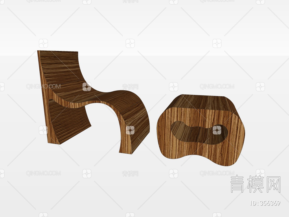 木质躺椅SU模型下载【ID:356369】