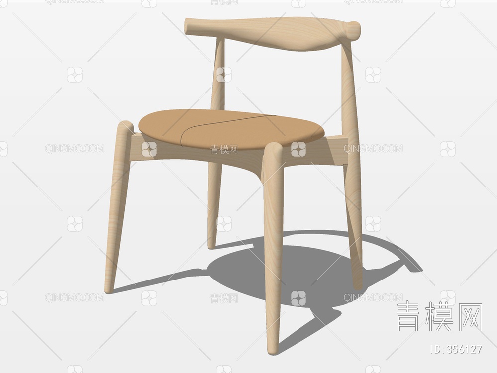 木质单椅SU模型下载【ID:356127】