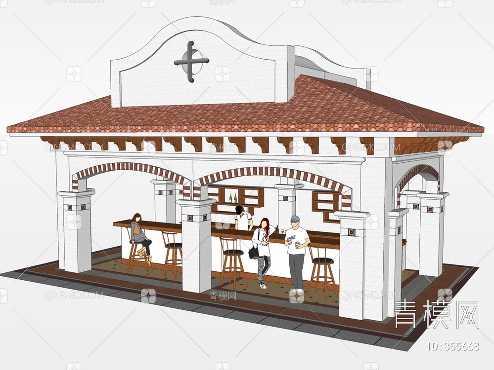 售卖亭SU模型下载【ID:355668】