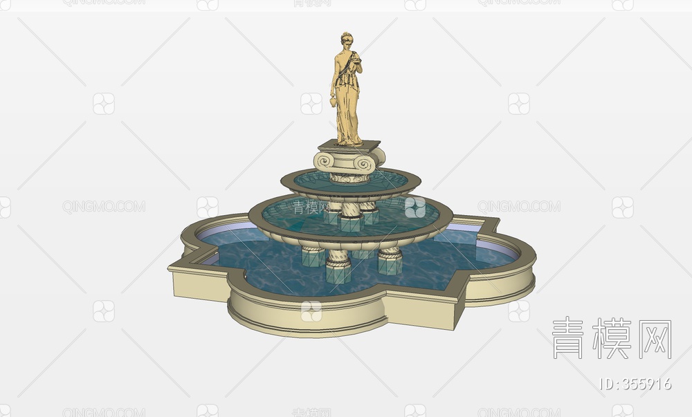 喷泉SU模型下载【ID:355916】