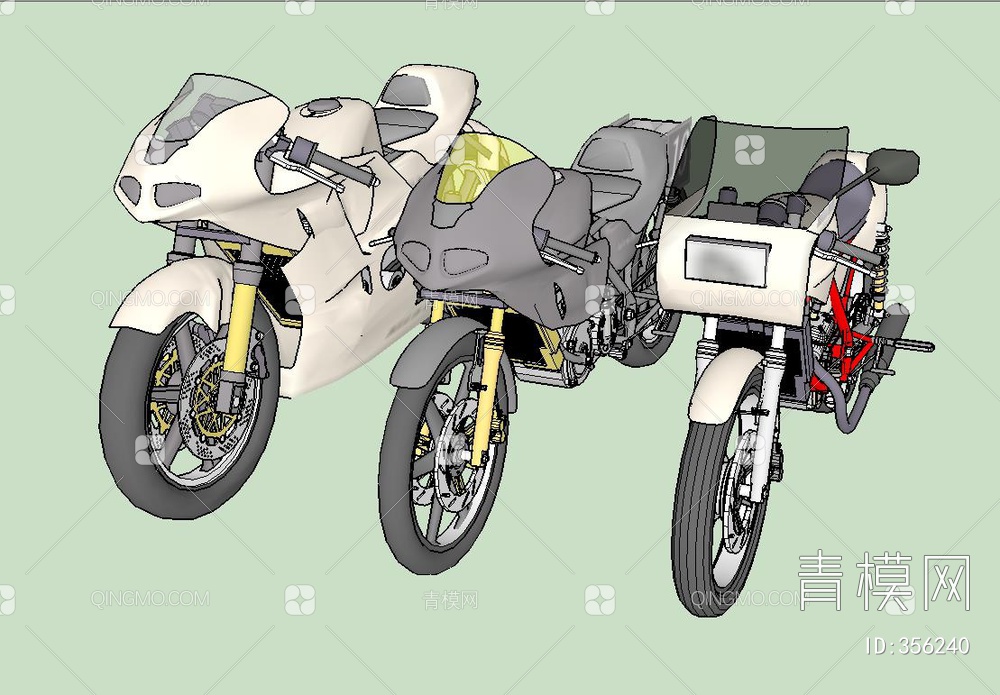 摩托车SU模型下载【ID:356240】