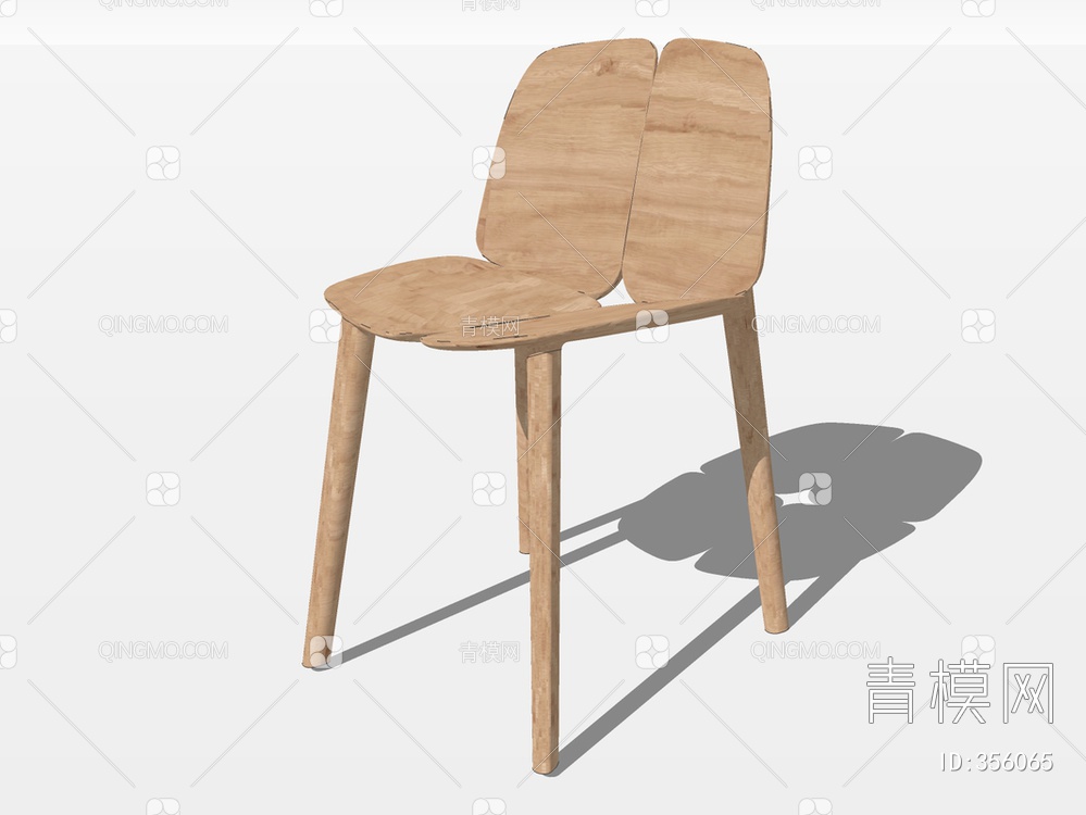 木质单椅SU模型下载【ID:356065】