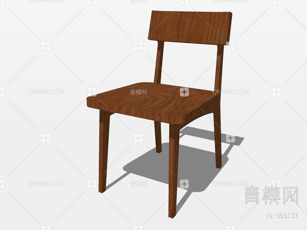 木质单椅SU模型下载【ID:356137】