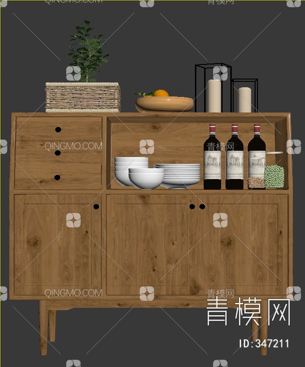 餐边柜3D模型下载【ID:347211】