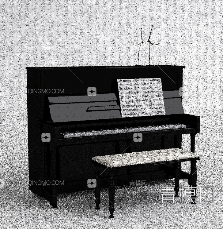 钢琴3D模型下载【ID:347545】