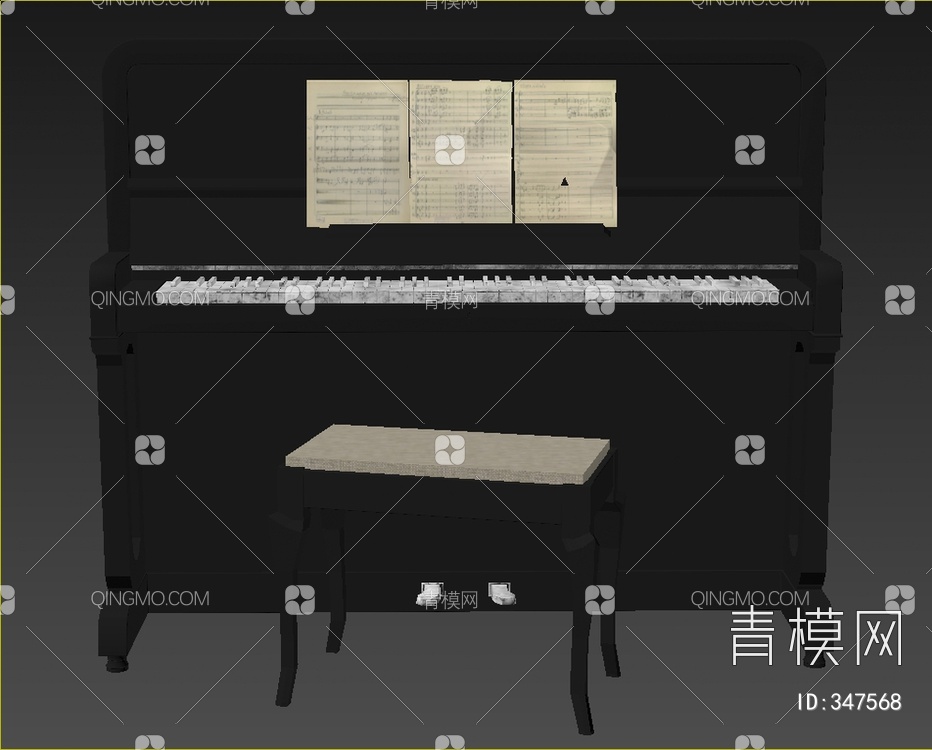钢琴3D模型下载【ID:347568】
