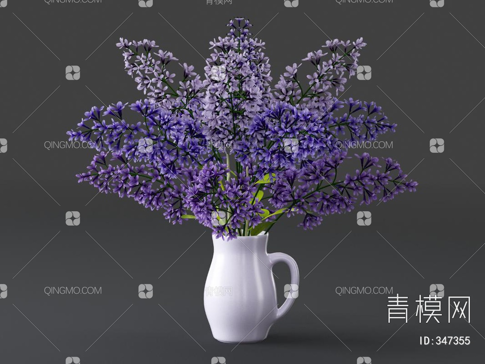 花瓶花卉3D模型下载【ID:347355】