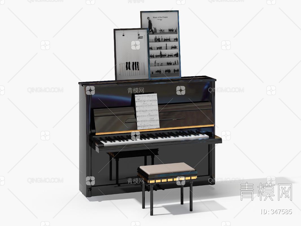 钢琴3D模型下载【ID:347585】