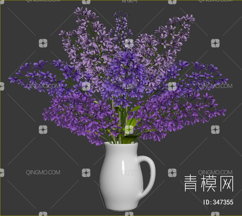 花瓶花卉3D模型下载【ID:347355】