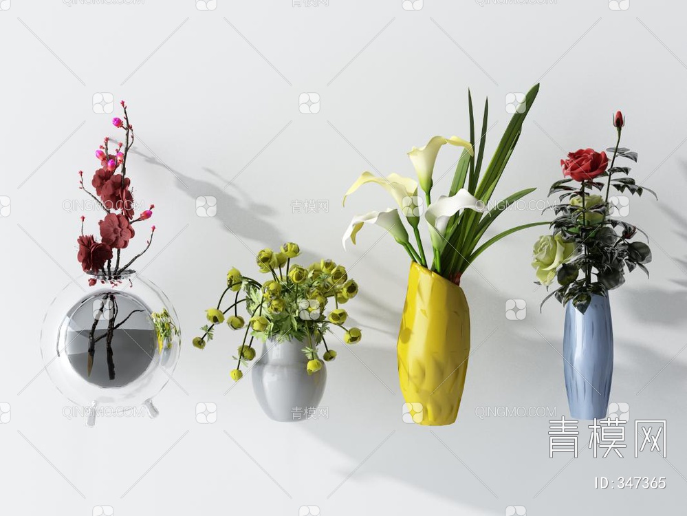 花盆花卉3D模型下载【ID:347365】