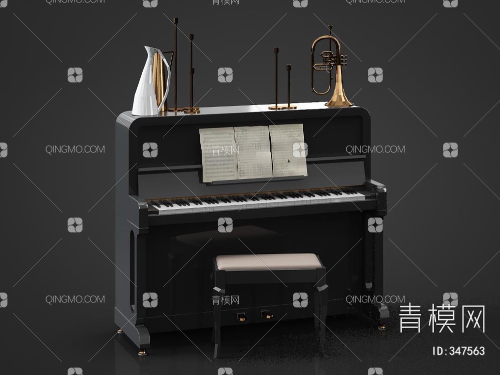 钢琴3D模型下载【ID:347563】